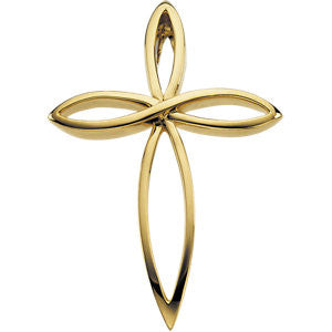 14K Yellow 36.5x26.25mm Cross Pendant