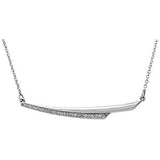 14K White .08 CTW Diamond Bar 17.5" Necklace