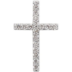 Platinum 1-6 CTW Petite Diamond Cross Pendant