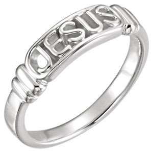 Sterling Silver In The Name of Jesus® Chastity Ring Size 6