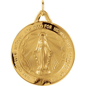 14K Yellow 25mm Miraculous Medal