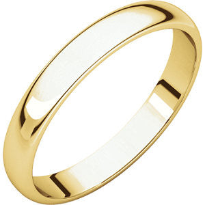 10K Yellow 3mm Half Round Light Band