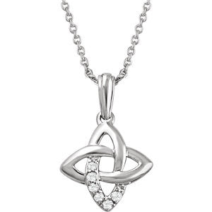 Sterling Silver .06 CTW Diamond 18" Necklace