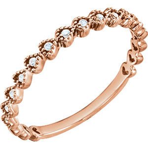 14K Rose .06 CTW Diamond Stackable Ring