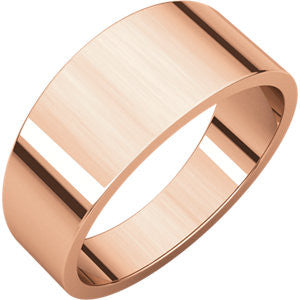 14K Rose 10mm Flat Tapered Band