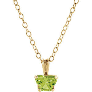 14K Yellow August Birthstone 14" Necklace