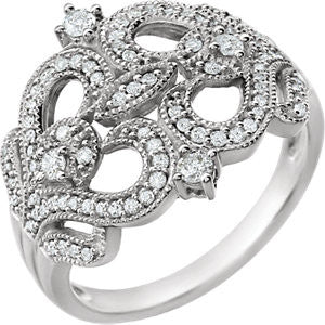 14K White 3-8 CTW Diamond Ring