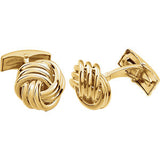 14K Yellow Knot Cuff Links