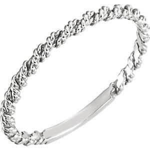 14K White 2mm Twisted Rope Band