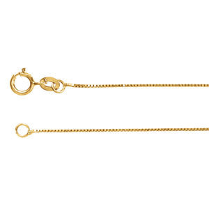 14K Yellow .55mm Solid Box 20" Chain