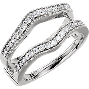 14K White 1-3 CTW Diamond Ring Guard