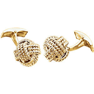 14K White Knot Cuff Links