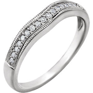 14K White .07 CTW Diamond Band for 4mm Round Ring