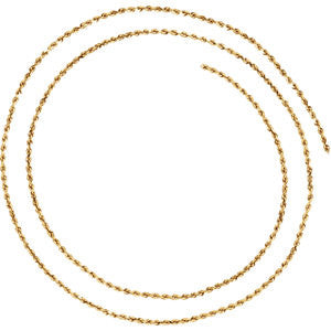 14K Yellow 1.6mm Diamond-Cut Rope 24" Chain with Lobster Clasp