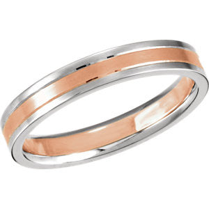 14K White & Rose 4mm Band Size 6.5