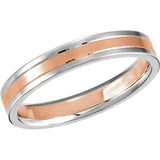 14K White & Rose 4mm Band Size 9.5