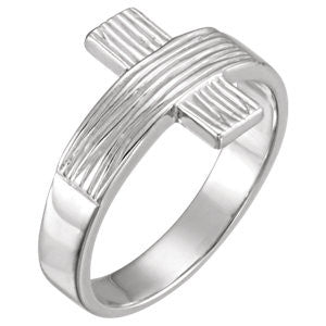 Sterling Silver The Rugged Cross® Chastity Ring with Packaging Size 11