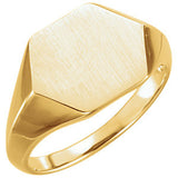 14K Yellow 14mm Signet Ring