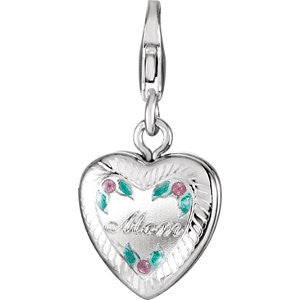 Sterling Silver Mom Locket Charm