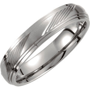 Titanium 5mm Ridged Band Size 10.5