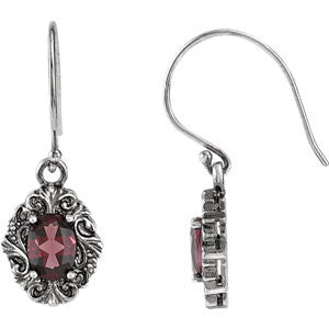 Sterling Silver Rhodolite Garnet Earrings