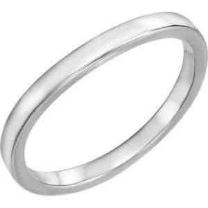 14K White Band for 1-2 CT Three-Stone Princess Engagement