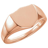 14K Rose 11mm Shield Ring