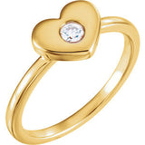 14K White .03 CTW Diamond Heart Ring