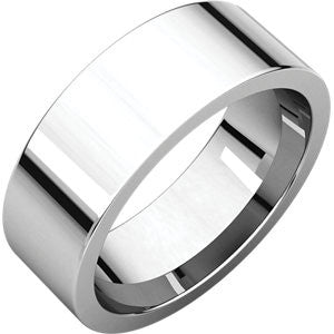 14K White 7mm Flat Comfort Fit Band