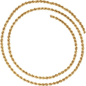 14K White 3mm Rope 16" Chain