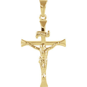 14K Yellow 24.5x16mm Crucifix Pendant