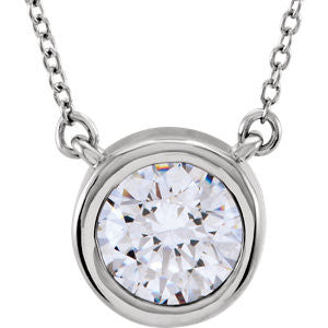 Bezel Set Solitiare Necklace