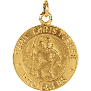 14K Yellow 14.75mm St. Christopher Medal