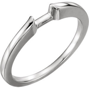 14K White Band for 4.1mm Round Engagement Ring