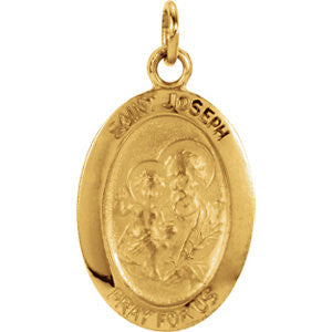 14K Yellow 15x11mm St. Joseph Oval Medal