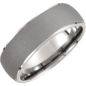 Titanium 7.5mm Oxidized Center Rounded Band Size 10.5