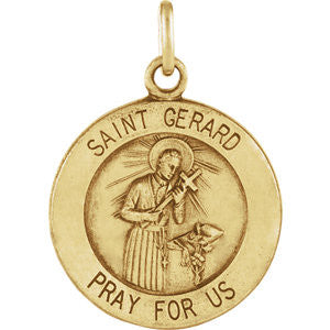 14K Yellow 12mm St. Gerard Medal