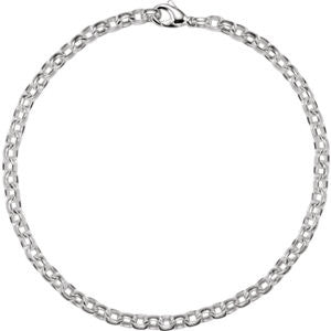 Sterling Silver 6.75mm Flat Cable 16" Chain