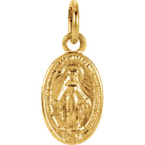 14K Yellow 9x6mm Oval Miraculous Medal