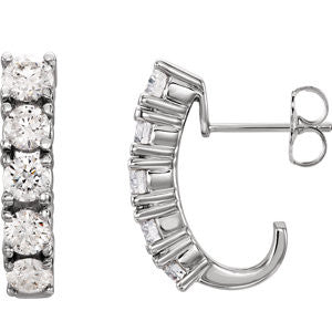 14K White 1 1-2 CTW Diamond Earrings