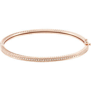 14K Rose 1-3 CTW Diamond Bangle Bracelet