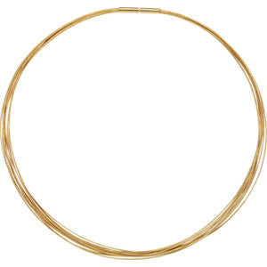 14K Yellow 10-Stand Spiral 17" Chain