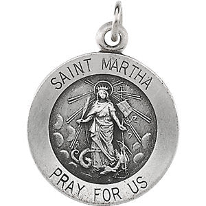 Sterling Silver 14.75mm St. Martha Medal