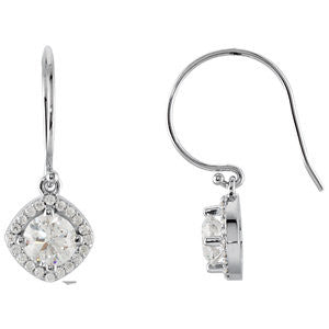 14K White 1 3-4 CTW Diamond Earrings