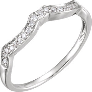 14K White .07 CTW Diamond Band for 4mm Round Ring