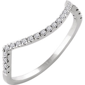 14K White 1/6 CTW Diamond Band for 6.5mm Ring