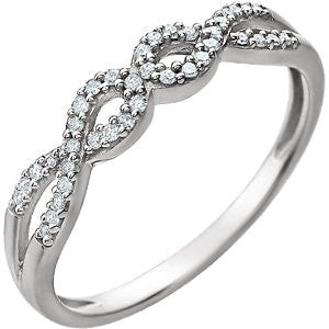 14K White 1-8 CTW Diamond Ring