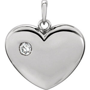 14K White 1/6 CTW Diamond Heart Pendant