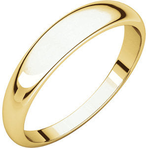 14K Yellow 4mm Half Round Tapered Band