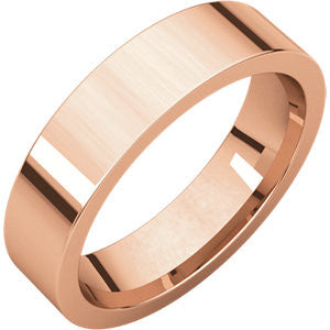 14K Rose 5mm Flat Comfort Fit Band